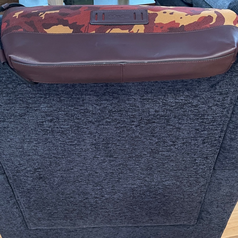 Coach Unisex Camo Drawstring Backpack in Red and Brown - Picture 8 of 8